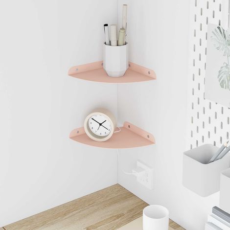 Estante flotante con estante 2 pcs Rosa 18 x 18 x 2 cm