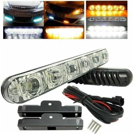 Weiße Tagfahrlichter, 9 LEDs, 12 V, 36 W, IP68, universell für PKW, LKW, Traktor (1/3)