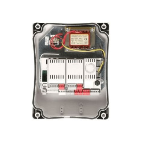 90014AB2 UNITÉ DE COMMANDE EN BOÎTE POUR DEUX MOTEURS DE PORTAIL BATTANT 24 VCC (FONCTIONNE ÉGALEMENT AVEC UN SEUL MOTEUR)