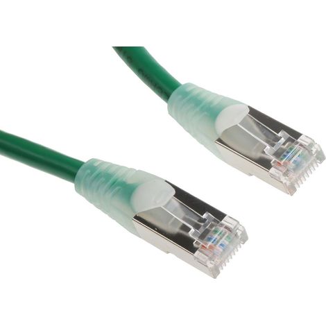 Câble Ethernet cat 5e Avec connecteur gaine PVC Vert / , F/UTP, 2m ( Prix pour 1 )