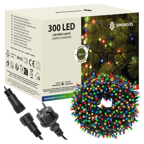 Luci dell'albero di Natale 18m multicolore 300 led illuminazione natalizia IP44