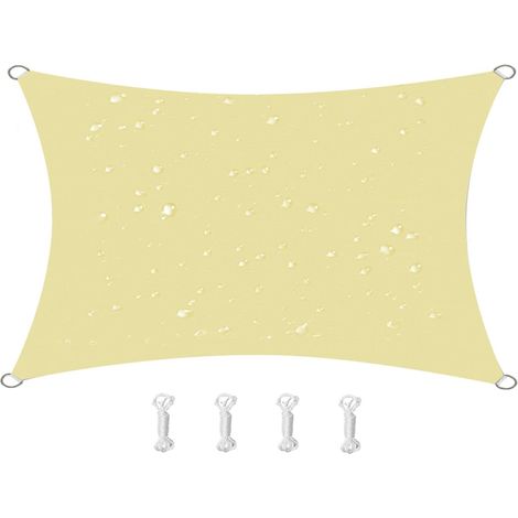Toldo rectangular, impermeable, resistente al viento y a los rayos UV para patio, jardín o terraza, 3x4 m, color beige. (1/5)