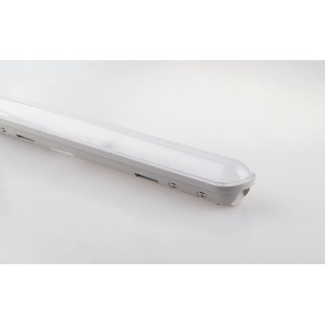 Plafoniera stagna NAUTILUS Argento in Policarbonato 80W 4000K(Luce naturale) IP65 148cm.