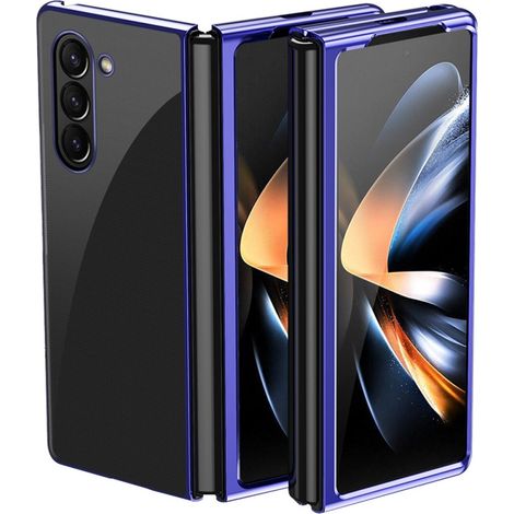 Funda para Samsung Galaxy Z Fold6 5G, policarbonato rígido, azul.
