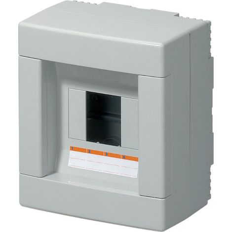 Centralino da parete, 4 moduli, con morsettiera 6x10mm, grigio, IP40 - Elettrocanali EC61004E (1/2)