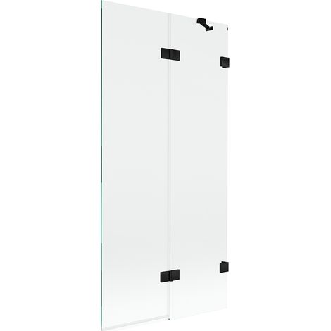 Mexen Lunar mampara de ducha de 2 paneles derecha 90 x 150 cm, transparente, negro - 897-090-100-70-00-P (1/5)