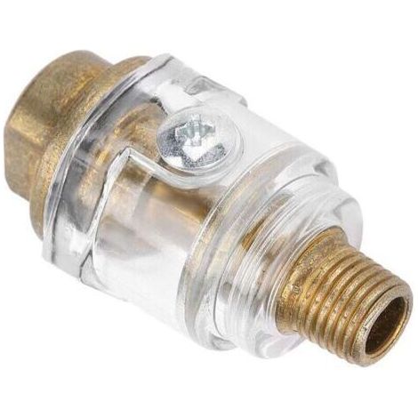Lubrificateur D'huileur, Lubrificateur en Ligne pour Compresseur D'air, Lubrificateur en Ligne Doré, 1/4" BSP Mini en Ligne pour Outil Pneumatique Lubrificateur D'huile Lubrificateur Compresseur Tuyau (1/4)