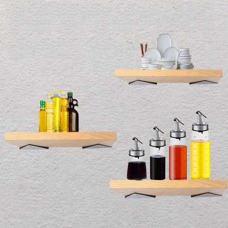 Regalhalterungen,4 Stück,Dreieckige Regalhalterung,80 x 100 mm,Inkl. Montagematerial,Wandhalterung für schwebende Regale,Schwarz (1/4)