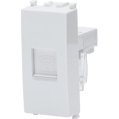 Presa Telefonica RJ11 bianca compatibile anche con Vimar Plana