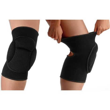 Genouillère pour Volleyball 20mm d'épaisseur en Mousse - Genouillère Noire Anti-chute - Support de Genou Extensible - Genouillère pour Danse, Basketball, Course et Sports (1/5)