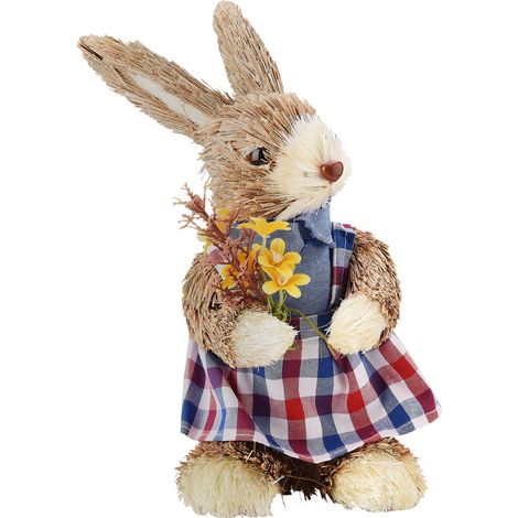 Figurine de Lapin de Pâques Écologique et Colorée, Durable et Réaliste (1/5)