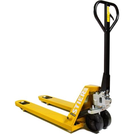 Transpalette STIER,2500 kg, 1150 mm, pneus nylon, jaune