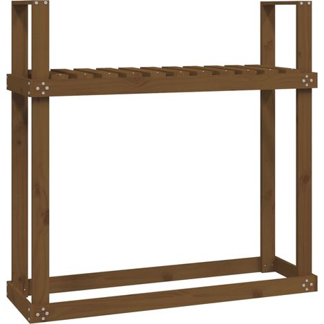 Maison Exclusive - Leñero de madera maciza pino marrón miel 110x3