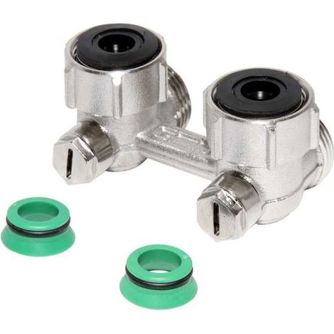 Simplex Zweirohr Hahnblock 3/4'' Eurokonus Eckform F10067