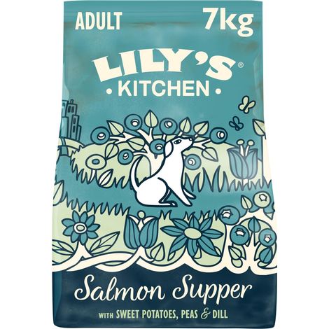 Lily's Kitchen Preparato con ingredienti naturali Cibo secco per cani adulti Nutrizione bilanciata Salmone Sacco da 7kg (1/5)