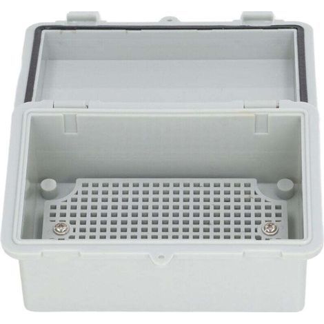 Waterproof Electrical Box, Insulated and Dustproof Outdoor Junction Box with Hinged Cover, Plastic Clip for DIY, Grey (1/4)