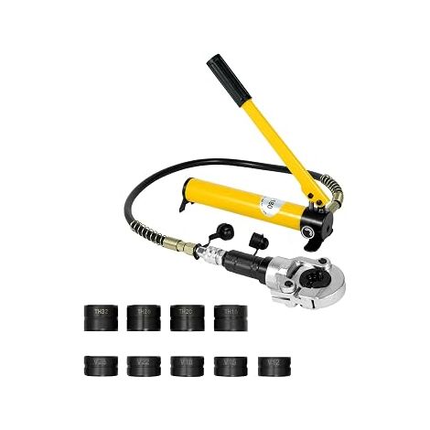 MINRS Pince à Sertir Hydraulique 6T Profil V/TH avec Tête Rotative à 360° - Presse Radiale pour Tube en Cuivre - Forme en V 12-28 mm, TH 16-32 mm (1/5)