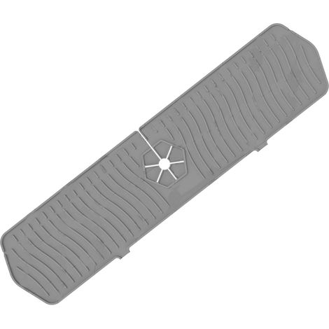 Tapis de séchage en silicone pour robinet 24 pouces (61 cm) bac attrape-gouttes plan de travail cuisine et salle de bain (1/4)