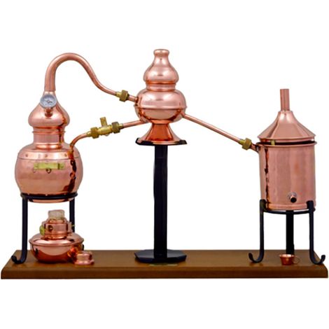 Destille Alembic charentais premium 0,7 Liter mit Spiritusbrenner und Thermometer (1/2)