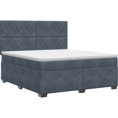 Maison Exclusive - Letto box spring con materasso Grigio Scuro 160 x 200 cm (1/5)