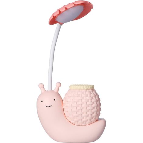 LED-Schreibtischlampe mit Stifthalter, Cartoon-Tierschnecke, multifunktional (1/4)