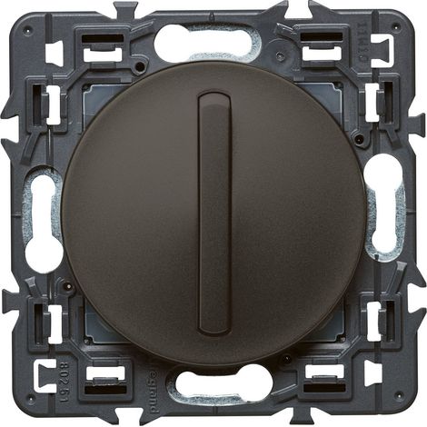 Legrand – Interrupteur va-et-vient doigt étroit Céliane Soft 10A – Encastré graphite – Pour installation électrique moderne – Compatible avec plaques personnalisables