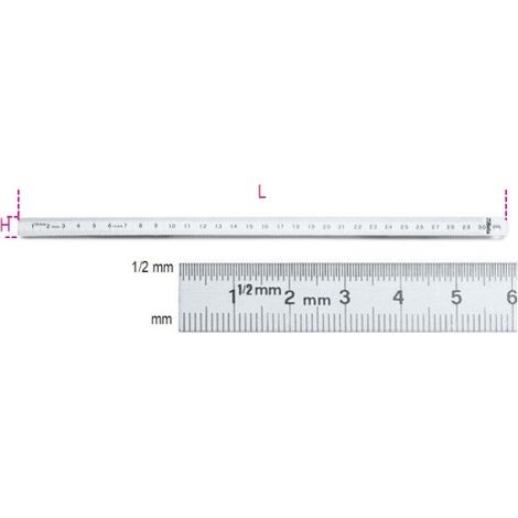 RÉGLET FLEXIBLE EN ACIER INOXYDABLE 1000 MM BETA 1682 1000 16820100