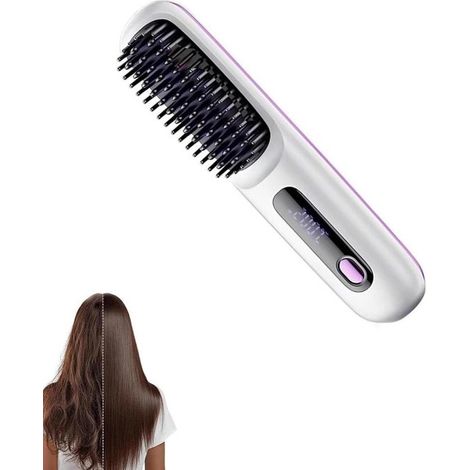 Kabellose, beheizbare Bürste für kurzes Haar – 3 Heizstufen & USB-Aufladung