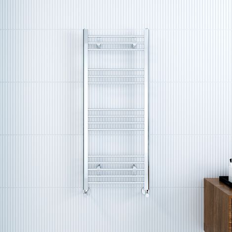 ELEGANT 1200 x 500 mm Chrome Designer Flat Panel Heated Towel Rail Radiator Efficient Rads