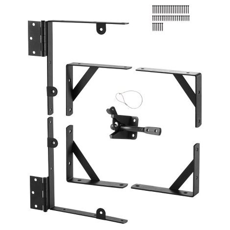 Soporte de Esquina para Puerta de Hierro Escuadra para Marco de Puerta Anti Hundimiento para Puertas de Cobertizo, Puertas de Corral, Puertas de Entrada, Ventanas de Madera, Negro 1 Juego (1/5)
