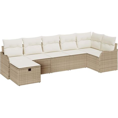 Maison Exclusive - Set di divani con cuscino Beige e Crema polyrattan