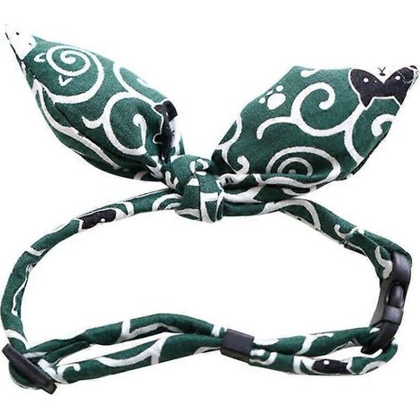 Collier pour chat avec nœud papillon vert, accessoire de cou élégant pour chats et petits chiens, collier ajustable S.