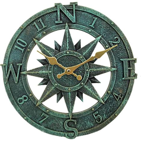 Horloge Murale D'extérieur 30 cm - Étanche Pour Jardin, Cuisine et Salon - Industrielle 3D - (Turquoise) (1/5)