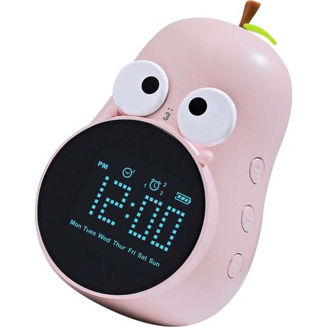 Réveil intelligent YaLi avec emojis, réveil éducatif multifonctionnel et créatif pour enfants, rose prune (1/5)