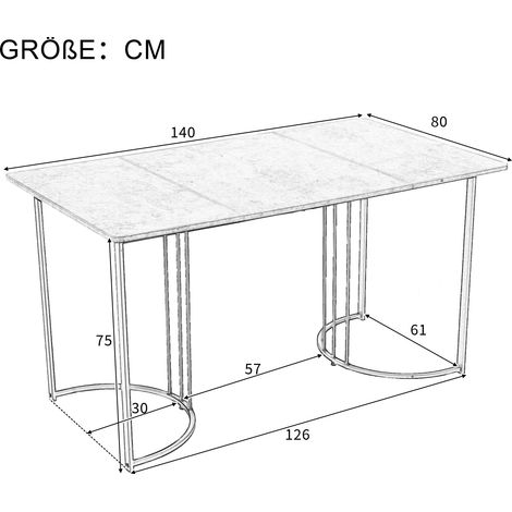 Essgruppe (5-tlg),Esstisch mit 4 Stühlen Set, Moderner Küchentisch Set , 140×80cm Küchentisch mit Golden Metallbeinen, MDF Tischplatte in Weißer,Dunkelgrün Samt Esszimmerstühle (1/5)
