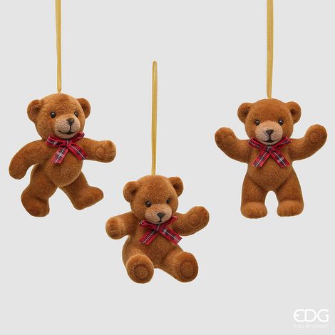 EDG Enzo De Gasperi Addobbo Orso Brown H9,5 cm – 1 Pezzo Assortito Decorazione di Natale (1/2)