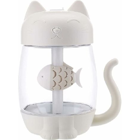 Cat Cool Mist Umidificatore USB, 3 in 1 350ml Modalità nebbia d'acqua polimerica e spegnimento automatico, umidificatore per bambini con 6 luci LED cangianti, per casa e ufficio, umidificatore (1/5)