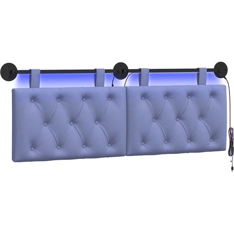 Maison Exclusive - Testiera sospesa Con luce LED Blu jeans Tessuto (1/5)