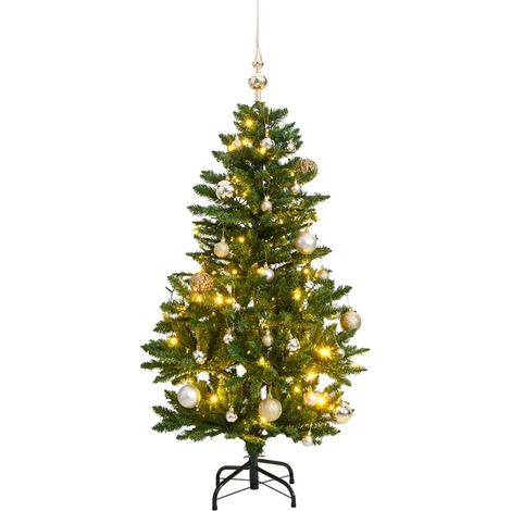 Sapin de Noël artificiel-Arbre de Noël-Décoration de Fête pour Noël articulé 150 LED et boules 120 cm 782770 (1/5)