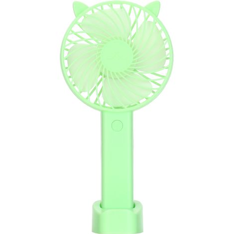 Mini ventilateur portable électrique de bureau avec base, 3 vitesses réglables, rechargeable par USB, idéal pour les voyages, le bureau et la maison. (1/5)