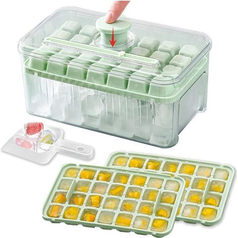 Mini bac à glaçons avec couvercle et boîte de rangement (1/3)