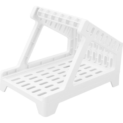 Support d'imprimante à codes-barres compact et léger, idéal pour les machines d'étiquetage en bureau ou à la maison, couleur blanche. (1/5)