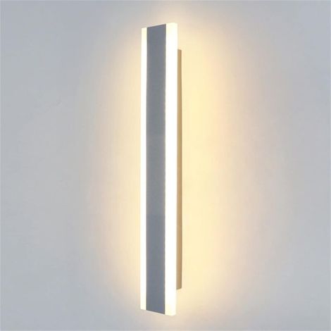 Bandeau LED mural - Idéal pour salons, chambres, couloirs, escaliers et salles à manger - 1 pièce, gris, 40 cm / lumière tricolore (1/5)