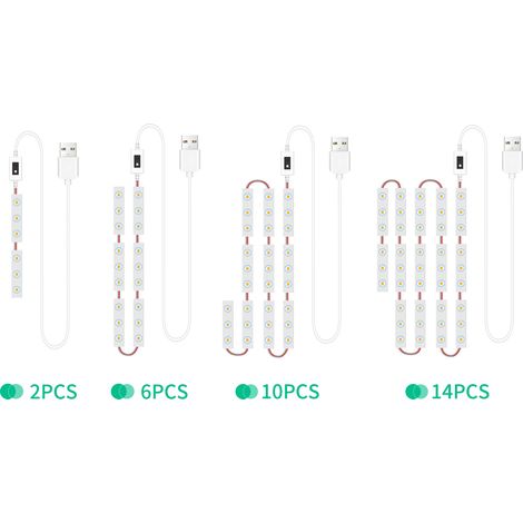 14 LED-Leuchten für Kosmetikspiegel mit Sensor