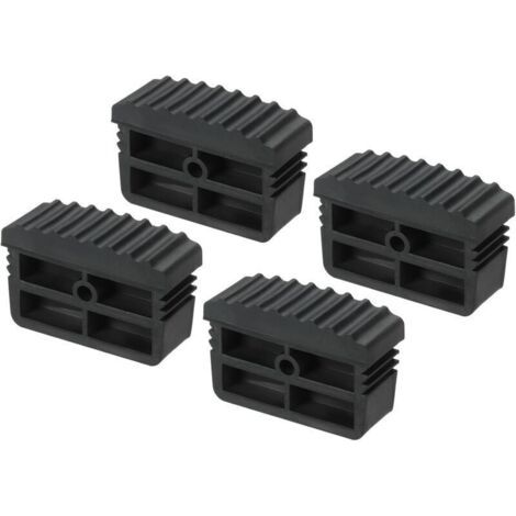 Embouts d'Échelle, 4 Pièces des en Caoutchouc Antidérapants pour Pieds d'Échelle, Protection de Remplacement pour Échelle, Noir (1/4)