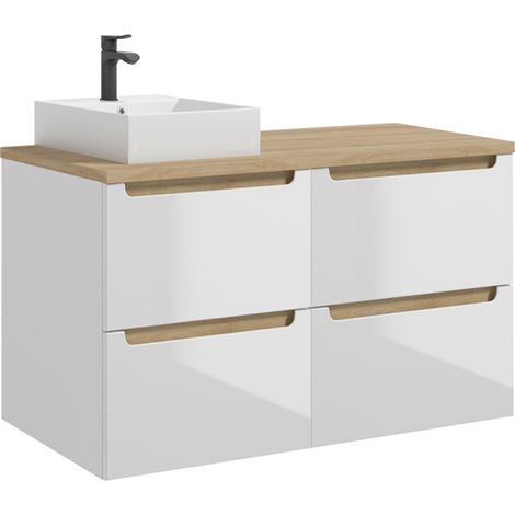 Waschtisch 120cm Livia mit 4 Schubladen, Weiß