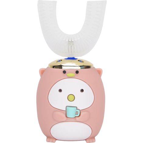 Brosse à dents électrique enfant rose, ondes sonores, nettoyage intelligent, hygiène bucco-dentaire, 2-6 ans, outil de soin dentaire (1/5)
