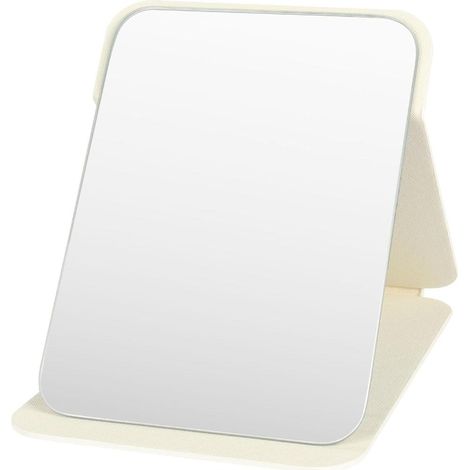 Miroir maquillage portable table pliable super HD multi angle cuir PU (1/4)