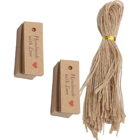 Étiquettes Personnalisables 100Pcs pour Fêtes et Mariages - Sachets Cadeaux en Papier Kraft Écologique (1/5)