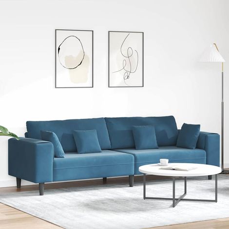Sofa Blau 250 x 77 x 76 cm Samt